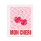 Stupell Industries Mon Cheri on Checkered Wall Plaque Art Design by House of Lulu